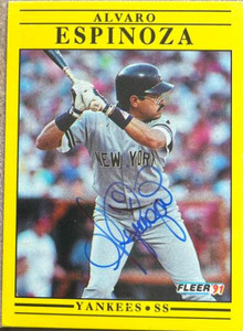 Alvaro Espinoza Autographed 1991 Fleer #662