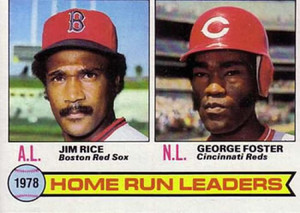 1979 Topps #2 Jim Rice/George Foster Home Run Leaders VG Boston Red Sox/Cincinnati Reds 