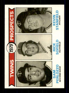 1979 Topps #709 Sam Perlozzo/Rick Sofield/Kevin Stanfield Twins Prospects VG RC Rookie Minnesota Twins 
