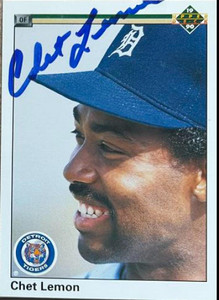 Chet Lemon Autographed 1990 Upper Deck #348