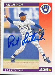 Pat Listach Autographed 1992 Score Rookie & Traded #80T