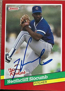 Heathcliff Slocumb Autographed 1991 Donrusss The Rookies #25