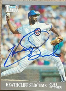 Heathcliff Slocumb Autographed 1991 Fleer Ultra Update #U-73 Chicago Cubs Card