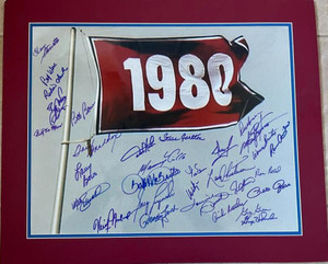 1980 Phillies Philly Word Art 16 x 20 signed by 31 Players and Coaches -  Under the Radar Sports