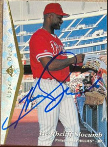 Heathcliff Slocumb Autographed 1995 SP Superbafoil #92