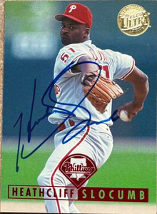 Heathcliff Slocumb Autographed 1995 Fleer Ultra Gold Medallion #210