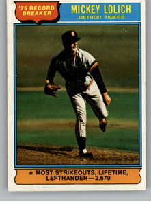 1976 Topps #3 Mickey Lolich RB VG Detroit Tigers 