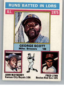 1976 Topps #196 George Scott/John Mayberry/Fred Lynn AL RBI Leaders VG Milwaukee Brewers/Kansas City Royals/Boston Red S