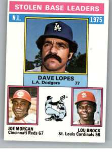 1976 Topps #197 Davey Lopes/Joe Morgan/Lou Brock NL Stolen Base Leaders VG Los Angeles Dodgers/Cincinnati Reds/St. Louis