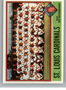 1976 Topps #581 St. Louis Cardinals/Red Schoendienst MG CL VG St. Louis Cardinals 