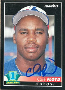 Cliff Floyd Autographed 1992 Pinnacle #296