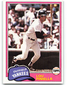 1981 Topps #724 Lou Piniella VG New York Yankees 