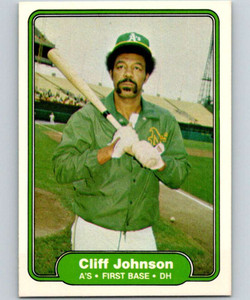 1982 Fleer #93 Cliff Johnson VG Oakland Athletics 