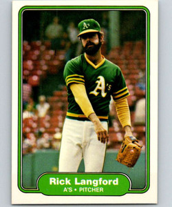 1982 Fleer #98 Rick Langford VG Oakland Athletics 