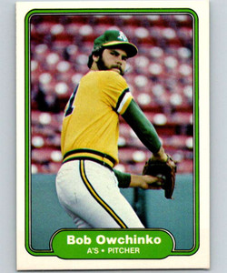 1982 Fleer #104 Bob Owchinko VG Oakland Athletics 