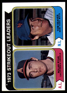 1974 Topps #207 Nolan Ryan/Tom Seaver Strikeout Leaders VG California Angels/New York Mets 