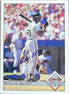 Willie McGee Autographed 1993 O-Pee-Chee #210
