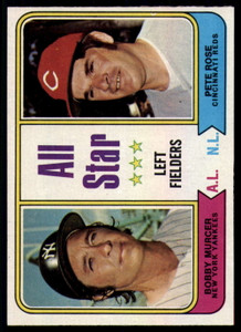 1974 Topps #336 Bobby Murcer/Pete Rose All-Star Left Fielders VG New York Yankees/Cincinnati Reds 