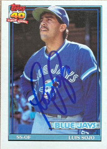 Luis Sojo Autographed 1991 Topps #26