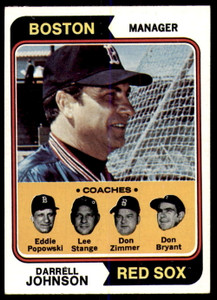 1974 Topps #403 Darrell Johnson MG VG Boston Red Sox 