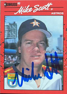 SOLD 157168 Mike Scott  Autographed 1990 Donruss Learning Series #50
