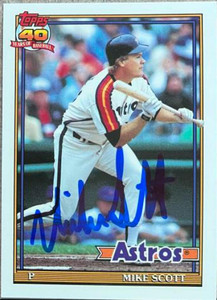 Mike Scott  Autographed 1991 Topps Tiffany #240
