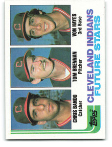 1982 Topps #141 Chris Bando/Tom Brennan/Von Hayes Indians Rookies VG RC Rookie Cleveland Indians 