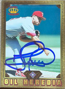 Gil Heredia Autographed 1997 Pacific Prism Invincible - Gems of the Diamond #GD-97  Gil Heredia Autographed 1997 Pacific Prism Invincible - Gems of the Diamond #GD-97