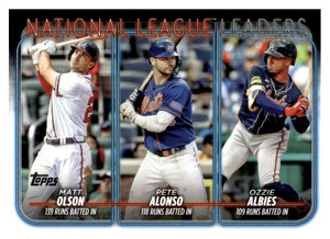 2024 Topps #293 Ozzie Albies/Pete Alonso/Matt Olson League Leaders NM-MT Atlanta Braves/New York Mets 