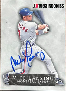 Mike Lansing Autographed 1993 Jimmy Dean Rookies #6 Montreal Expos Card