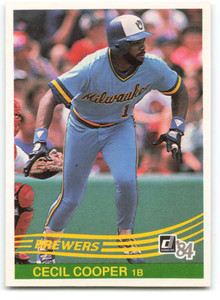 1984 Donruss #351 Cecil Cooper VG Milwaukee Brewers 