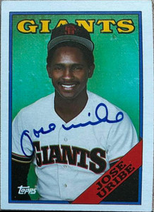 Jose Uribe Autographed 1988 Topps #302