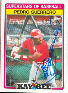 Pedro Guerrero Autographed 1989 Topps Kay-Bee Superstars of Baseball #16 