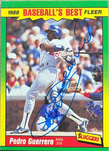 Pedro Guerrero Autographed 1988 Fleer Baseball's Best Sluggers vs. Pitchers #16