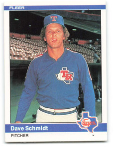1984 Fleer #427 Dave Schmidt VG Texas Rangers 
