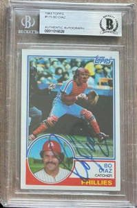 Bo Diaz Autographed 1983 Topps #175 Beckett 