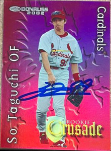 So Taguchi Autographed 2002 Donruss The Rookies - Rookie Crusade #RC-10 SN1500