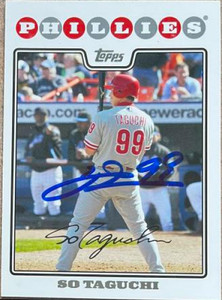So Taguchi Autographed 2008 Topps Updates & Highlights #UH278 Philadelphia Phillies Card