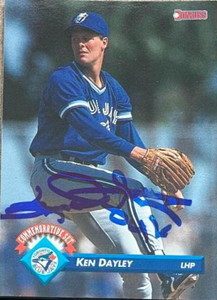 Ken Dayley Autographed 1993 Donruss Toronto Blue Jays 1992 Championship Season #30 
