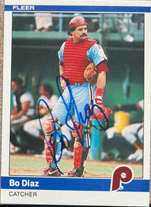 Bo Diaz Autographed 1984 Fleer #29