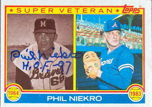 SOLD 159194 Phil Niekro Autographed 1983 Topps #411