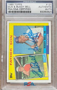 Gus and Buddy Bell Dual Autographed 1985 Topps #131 PSA/DNA