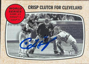 Coco Crisp Autographed 2017 Topps Heritage #153 Crisp Clutch for Cleveland WSHL