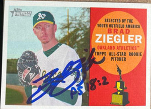 Brad Ziegler Autographed 2009 Topps Heritage #325