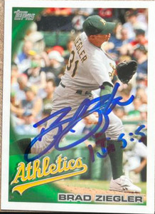 Brad Ziegler Autographed 2010 Topps Update #US-113 