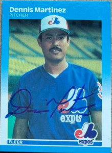 Dennis Martinez Autographed 1987 Fleer Glossy #324