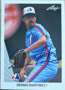 SOLD 159651 Dennis Martinez Autographed 1990 Leaf #54