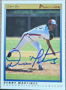 Dennis Martinez Autographed 1991 O-Pee-Chee Premier #75