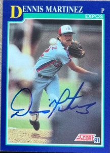 Dennis Martinez Autographed 1991 Score #454