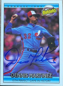 Dennis Martinez Autographed 1992 Donruss #276